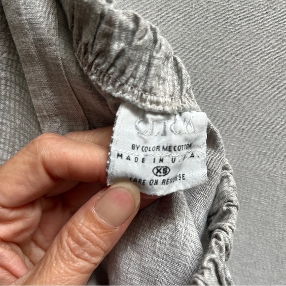 Click by Color Me Cotton 100% Linen convertible cropped capris pants Sz XS - Picture 6 of 10